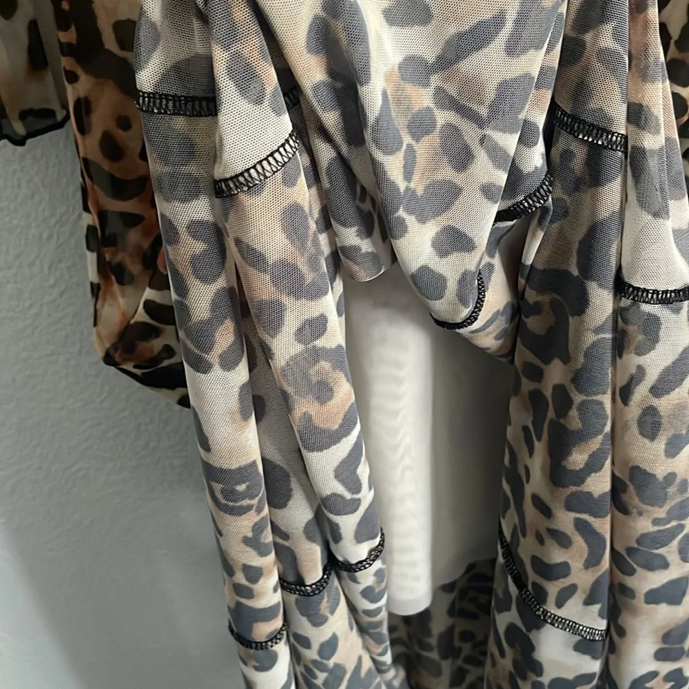 NWT Stockholm Atelier X Other Stories Leopard Bodycon Long Sleeve Dress Size 2 - Picture 6 of 10